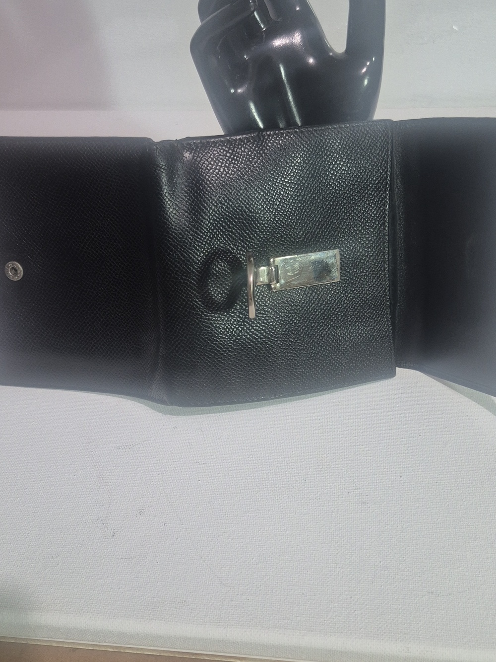 Bulgari Black Leather Wallet with Embossed Logo - Picture 13 of 16